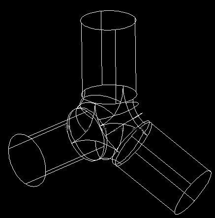如何用CAD繪制一個(gè)三通管？